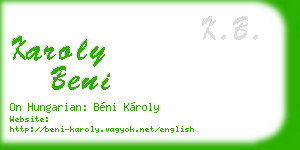karoly beni business card