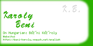 karoly beni business card